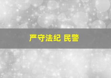 严守法纪 民警